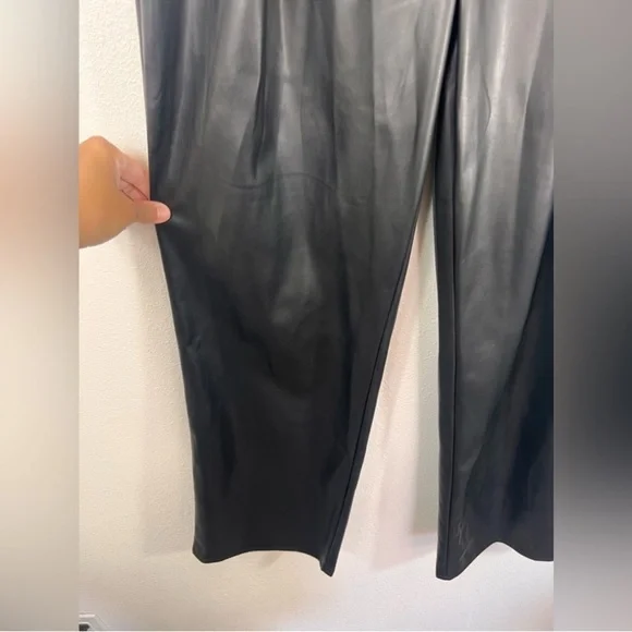 MOTHER NWT High Waist Tunnel Vision Pleated Wide Leg Faux Leather Pants Size 27